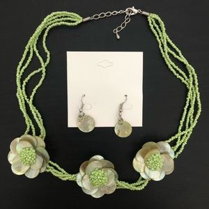 Earrings and necklace
